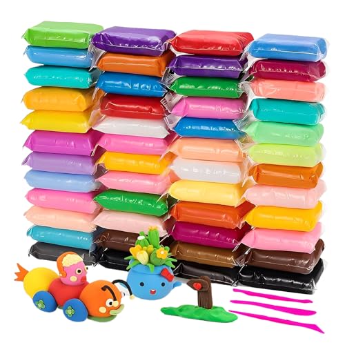 Pâte à modeler autodurcissante – 48 couleurs, idéale pour enfants de 3 à 12 ans, sèche à l’air, cadeau pour garçons et filles, lot de 30