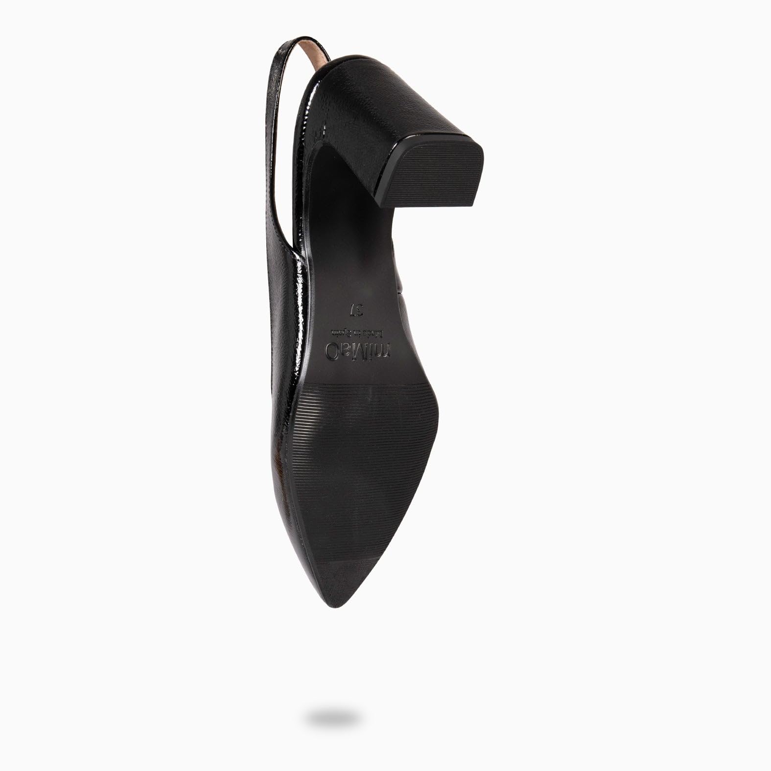 miMaO. Zapatos Destalonados de tacón Ancho en Piel con Plantilla de Gel. Diseñado y Fabricado en España