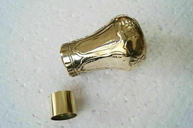Manija de cabeza de latón estilo vintage de diseñador para bastón
