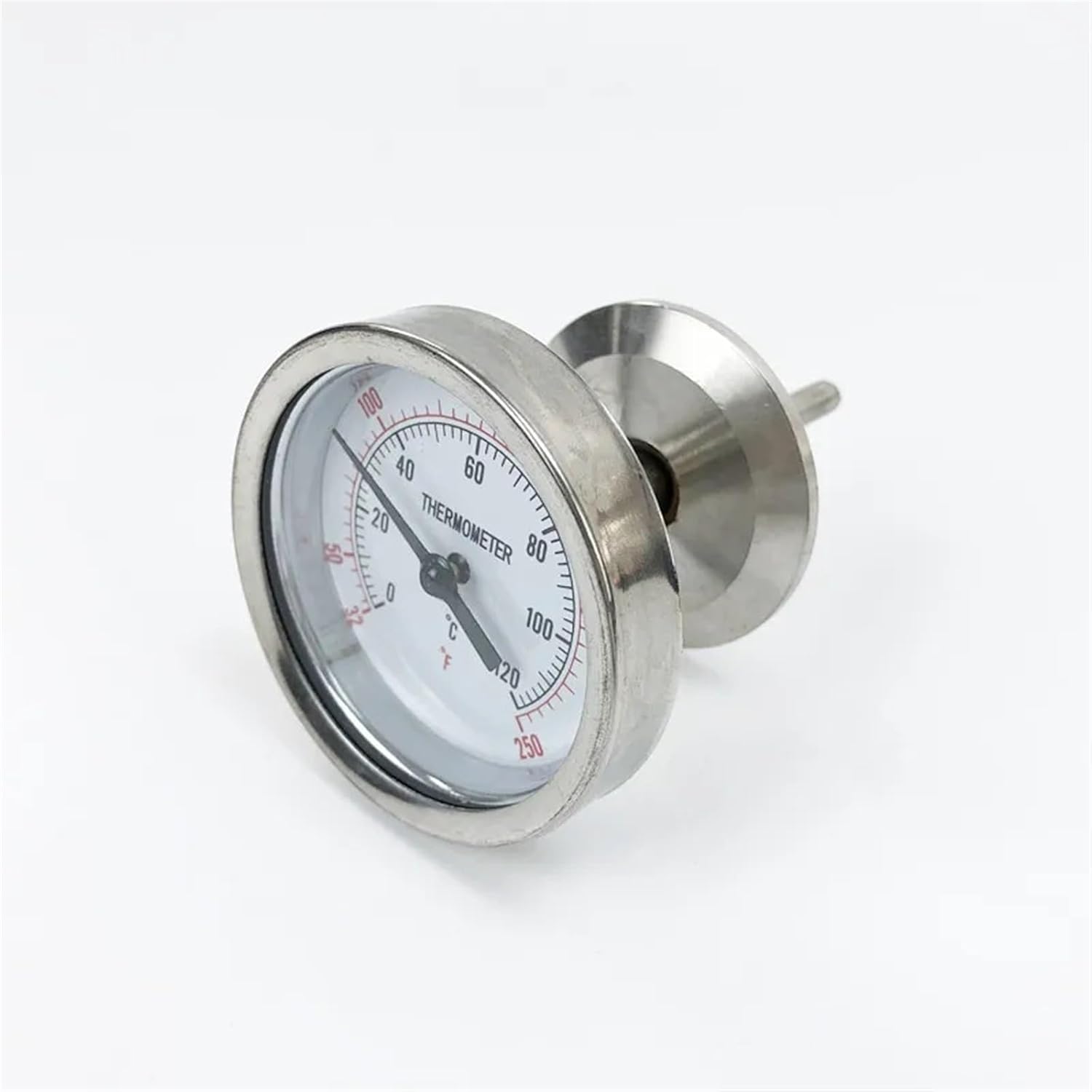 Home & Brewing 1.5" OD50.5mm Tri-clamp Thermometer,Dual Scale Thermometer with Ferrule for Homebrew Distillation Brewing Accessories(with Fittings)