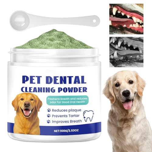 Polvo Para Perros - Pasta Para Perros Y Gatos,Suplemento Natural Suave Para Encías Que Neutraliza Olores y Reduce Manchas Post-Comida En Cachorros y Gatitos