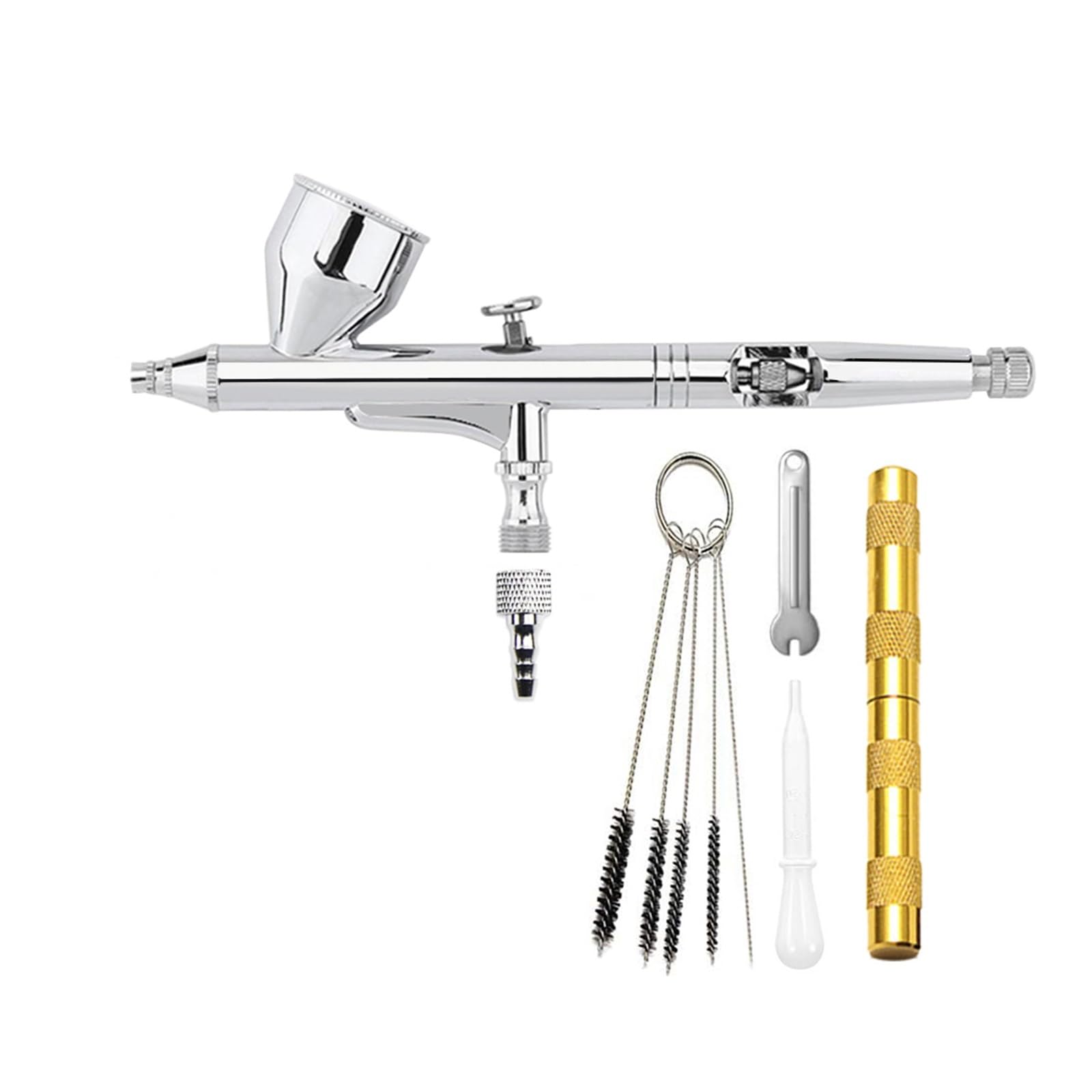 Pistolet do malowania, Zestaw do makijażu z podwójnym działaniem, pistoletem natryskowym, dyszą 0,3 mm, zaworem powietrza, pędzlem G 1/8, zdobieniem paznokci z akcesoriami