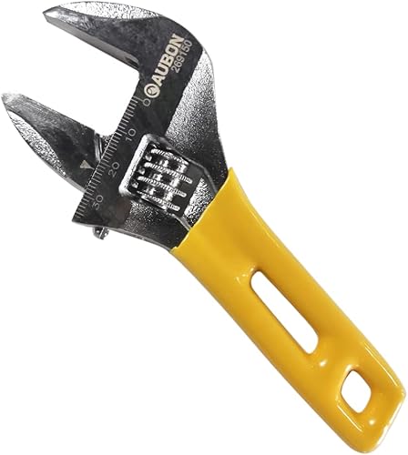 YiJiLi Stubby - Llave ajustable con apertura de mandíbula ancha de acero forjado tratado térmico para fontanería, automotriz e industria, espacios