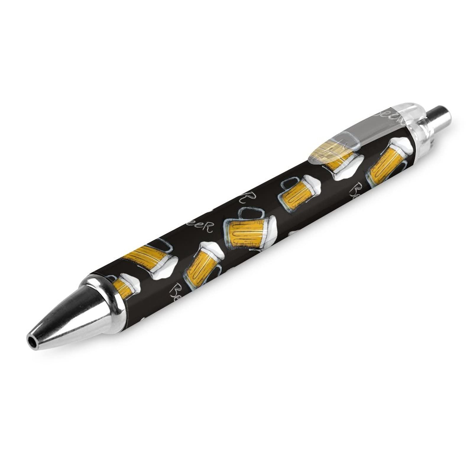 4 Stück Kugelschreiber Mit Flaggen-Krone - 0,5 Mm, Schwarze Tinte, Einziehbar, Für Büro & Schule