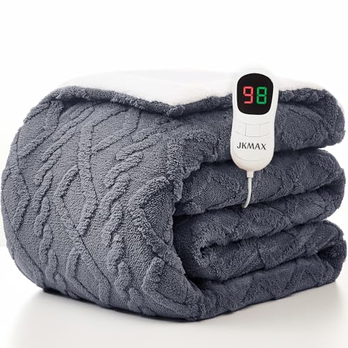 JKMAX Heated Electric Blanket Full Size-72'x84' Heating Blanket with 10 Heating Levels & 5 Time...