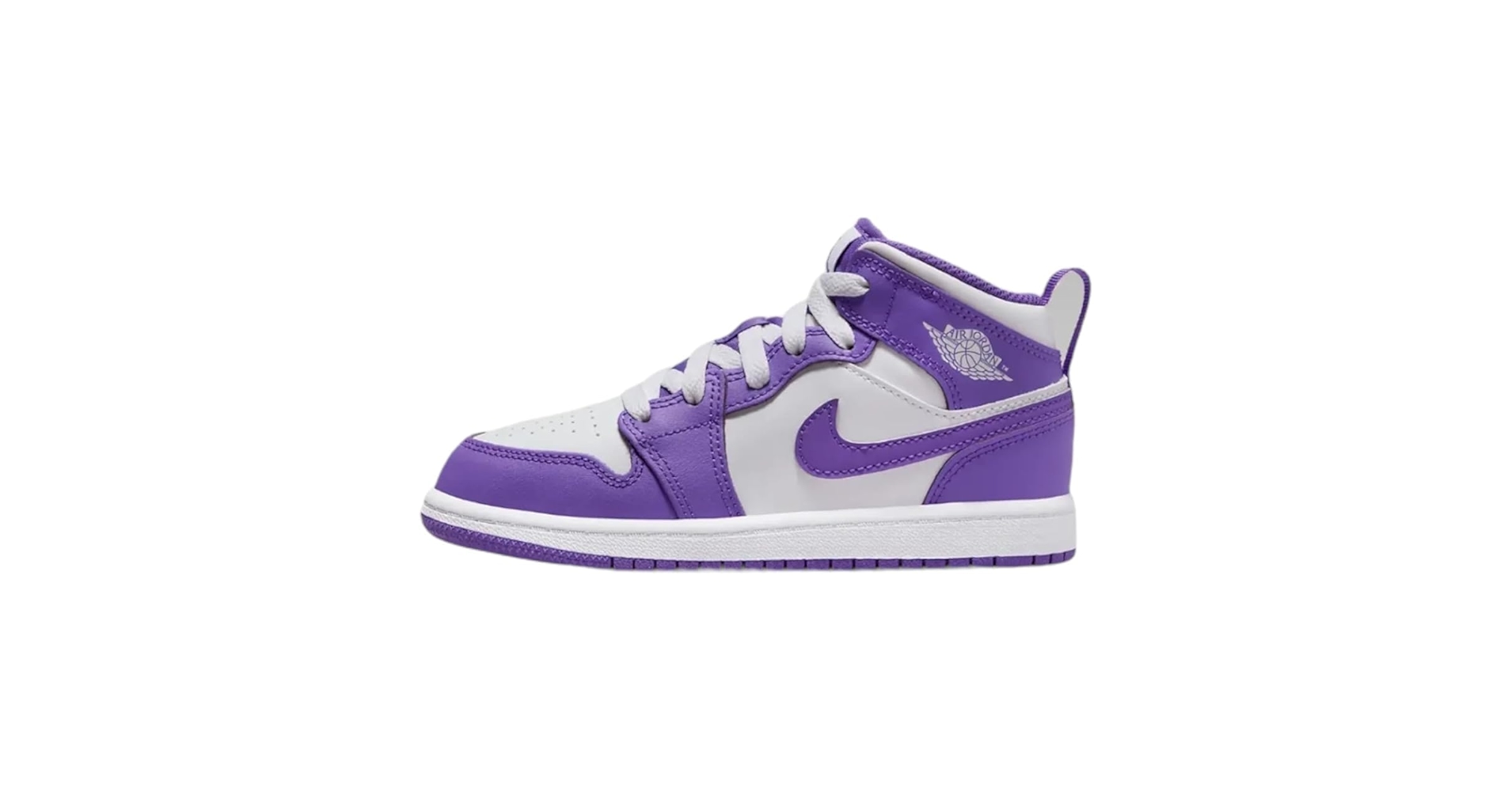 Amazon.com | Jordan Little Kid's 1 Mid Purple Venom/White