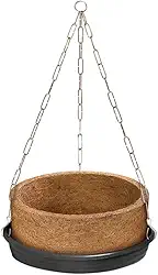 Vaso Natural Xaxim de Fibra de Coco Com Suporte Suspenso Completo Grande 05 Para Samambaia