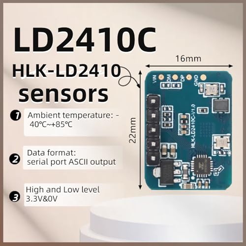 Image of LD2410C Sensor Module HLK-LD2410 Human Presence Radar Sensor Module LD2410 Millimeter Wave Radar Sensor Module Non Contact 24GHz ISM Band Serial Port IO Level Output