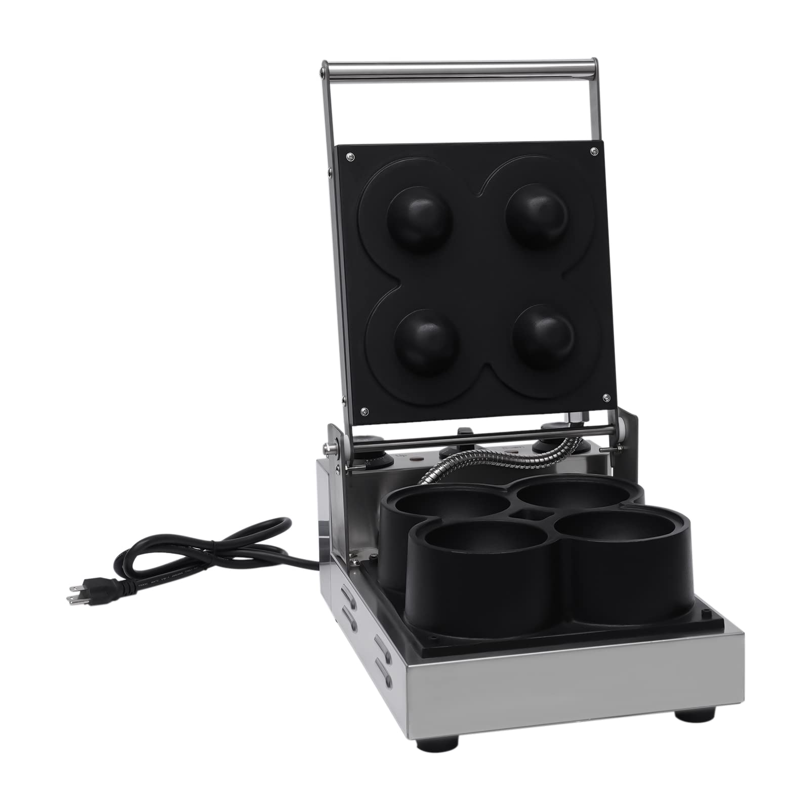 1800W Electric Chest Shape Waffle Baker, Commercial Stainless Steel Non-Stick Waffle Baker Machine Corn Dog Maker Waffle Bowl Maker, for home