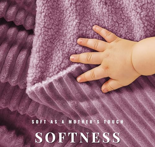 Image of VAS COLLECTIONS Ultra Soft Baby Blanket | Flannel + Sherpa | 2-Layer All-Season AC Sheet for Newborns (0-24 M) - Lavender