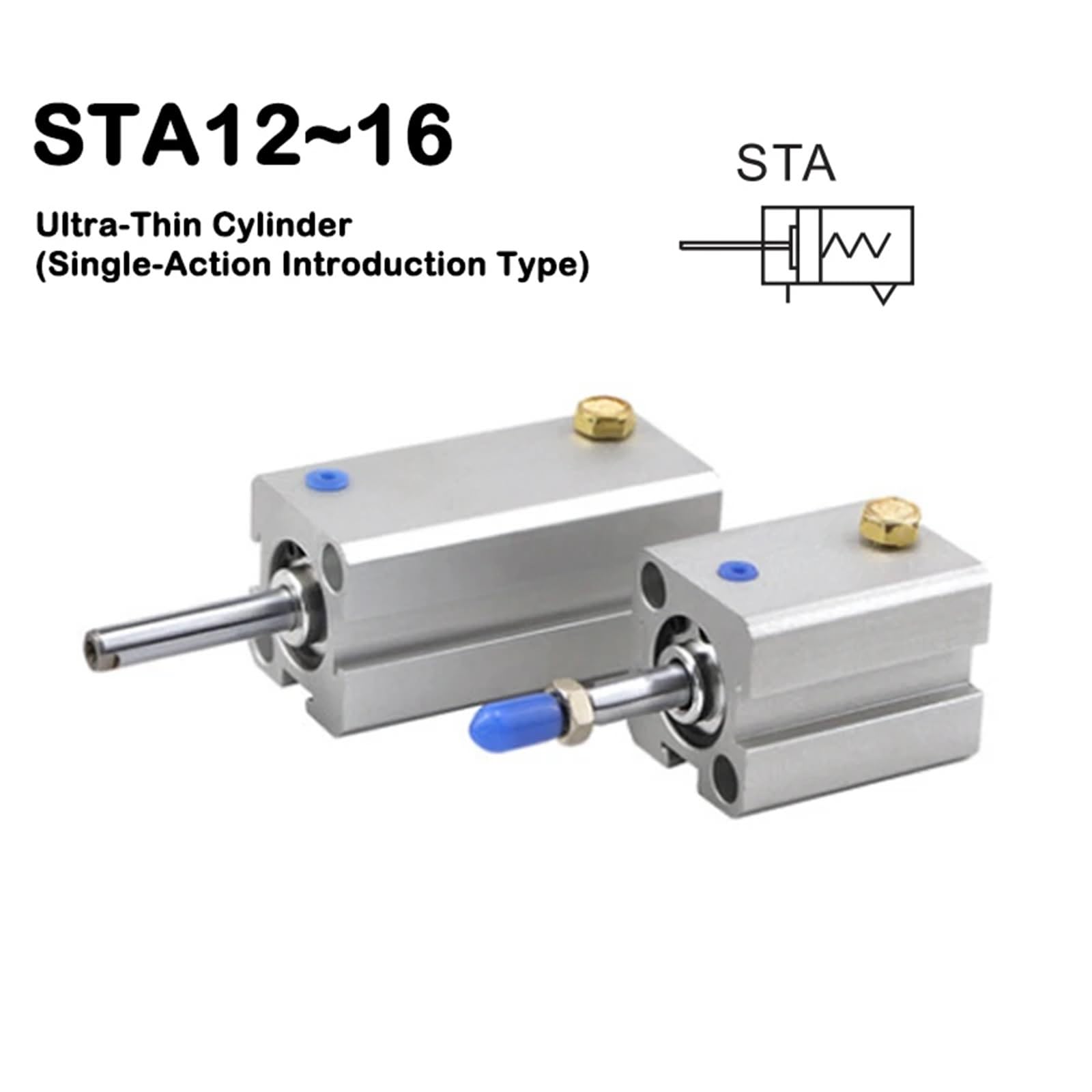 STA16 STA16X5/10/15/20/25/30/35/40/45/50 Cilindro de un solo efecto con resorte prensado STA16x5 STA16x20 STA16x10-B (Color: STA16x50-B, Tamaño: sin imán)