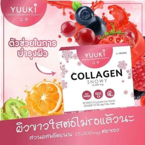 YUUKI COLLAGEN SNOWY 15000 mg BEAUTY WHITE SKIN AURA SHINE YOUTHFUL YOUNGER