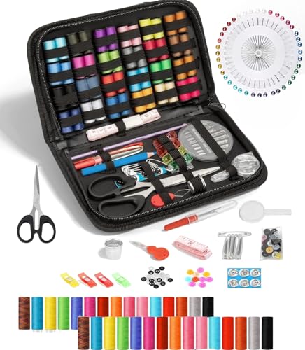 Lista de Hilos de coser de esta semana. 45 Kit de Costura 182 Piezas,CHARMDOMI Costureros para Casa Contiene Tijeras de Costura/Costurero/hilo para Coser-Alfileres de Costura,Costurero de Viaje-Producto para El Hogar,Sewing...