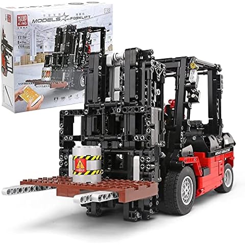 Mould King 13106 Technology Forklift Building Toy, 1719 Pieces 2.4Ghz RC APP Remote Controlled Forklift Toy with Motor, Large Forklift Building Blocks Model Cover