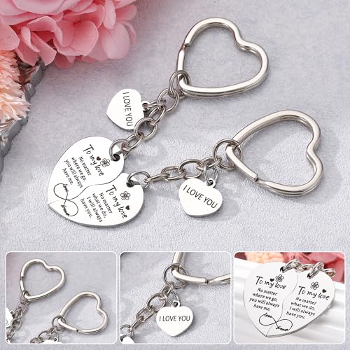 Image of 2Pcs Mother Daughter Heart Matching Keyring Keychain Set Gifts For Mom Christmas Mothers Day Gifts from Daughter