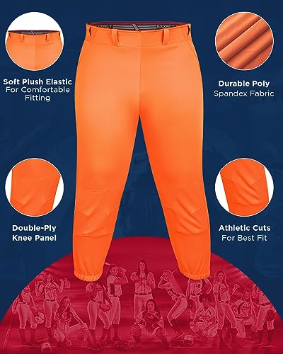 Exxact Sports Calças de softbol femininas – Calças de softbol estilo ioga para mulheres, calças de s