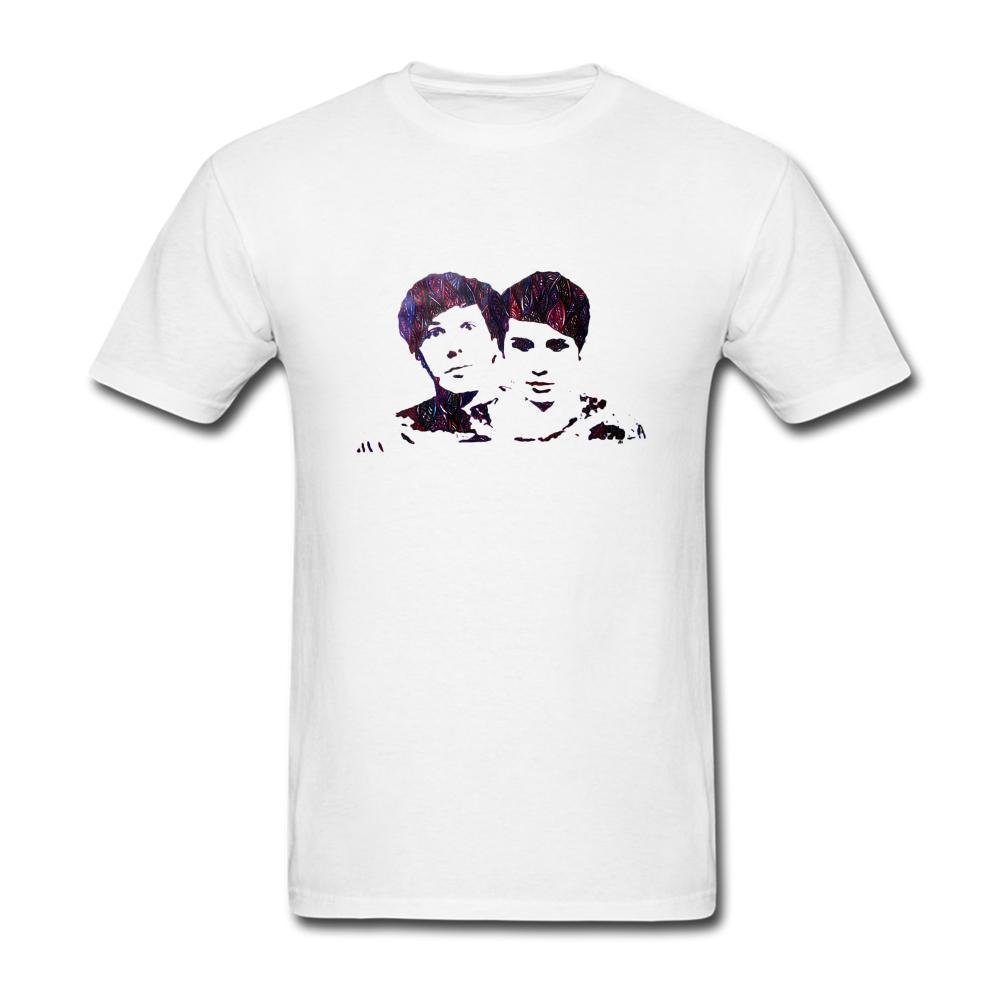 FGH4M4 Dan Howell and Phil Lester Pattern T Shirt for Men's White