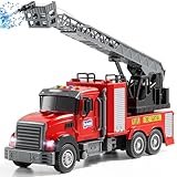 NIPLOOOW Kids Fire Truck Toy Friction Powered Fire Rescue...