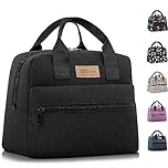 HOMESPON Insulated Lunch Bag for Women Men Adult Work Cool Bag Lunch Box Large Capacity Ladies Lunch Tote(Black)