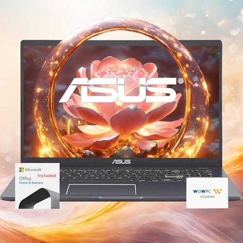 Image of ASUS Portable Go Laptop • 2024 Flagship • 4GB RAM • 2.5TB Storage • Intel Processor • 15.6 inch FHD Display • 1 Year Microsoft 365 Included • Webcam • Long Battery Life • Windows 11 • w /WOWPC Bundle