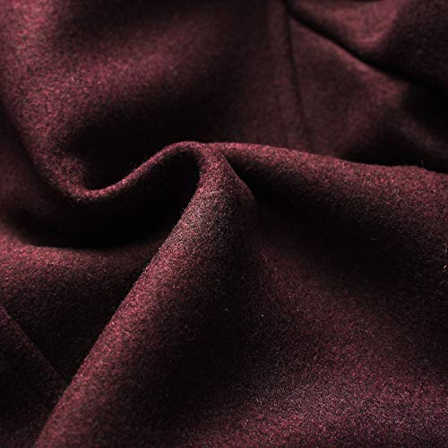 Image of INVACHI Men's Wool Blend Coat Warm Winter Trench Coat with Detachable Soft Scarf Single Breasted Pea Coat