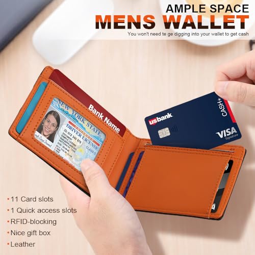 Men's Wallet slim wallet Carbon Fiber Bi-Fold Wallet - RFID Blocking Ultra Thin Card Holder (Holds 10+ Cards) Business & Travel Essential (Perfect Day Gift)4