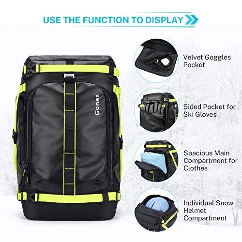 Gonex 50L Ski Boot Bag Backpack, Waterproof Travel Snowboard Boot