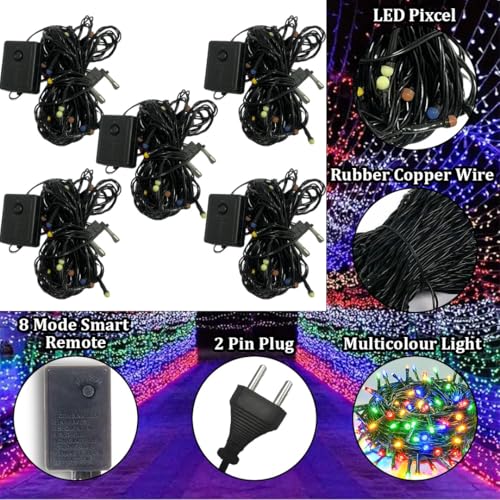 Image of fizzytech 11 Meter 40 LED Multicolor Decorative String Lights, 5MM Fairy Lights for Home Decoration, Wall, Balcony, Diwali, Christmas & Party Decor, Pack of 10