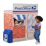 Kid Trax Pop Up Kids Magical Play Tent, Large Front and Rear Openings, Carrying Case Included, Easy Storage, USPS Post Office, White