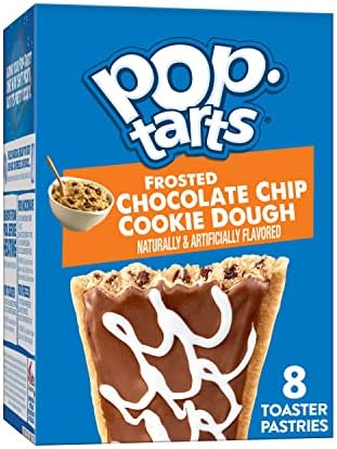Pop-Tarts Toaster Pastries, Breakfast Foods, Baked in the USA, Frosted Chocolate Chip Cookie Dough, 13.5oz Box (8 Toaster Pastries)