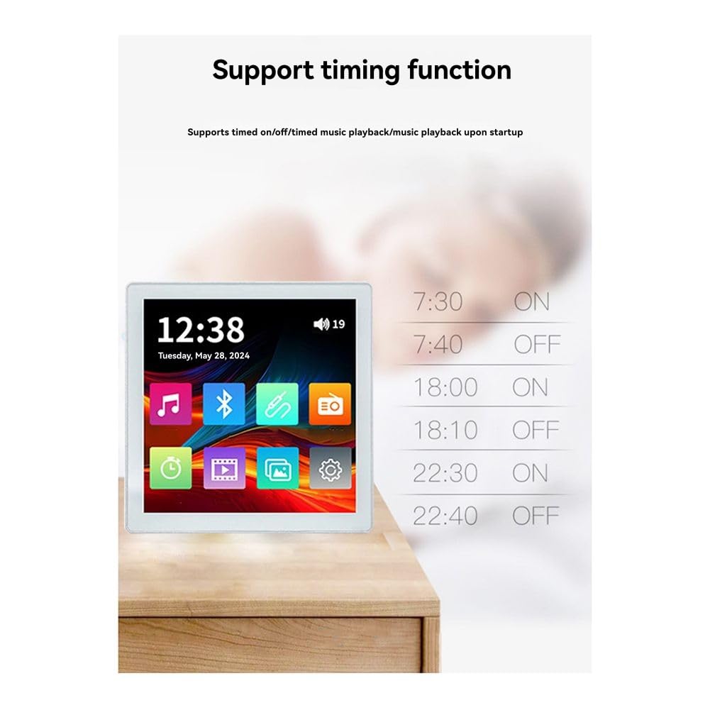 Pannello Musicale 86 Tipo Min Amplificatore da Parete 2x25W Suono Stereo Bluetooth Home Audio Touch Screen