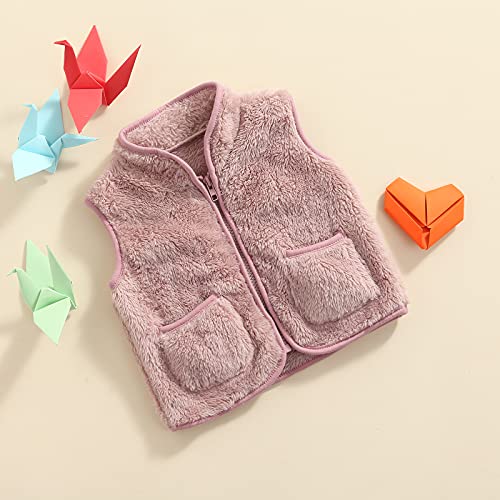 Image of Toddler Baby Girl Boys Sleeveless Fleece Plush Vest Sherpa Waistcoat