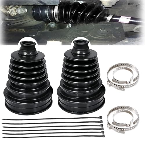 2PCS CV Boot with 4 Stainless Steel Clamps 6 Cable Ties Waterproof and Dustproof Silicone CV Axle Boot Repair Kit Universal CV Joint Boot Protect CV Axle (2pcs)
