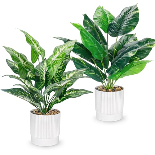Der Rose 2-Pack Artificial Tropical Plants in White Pots