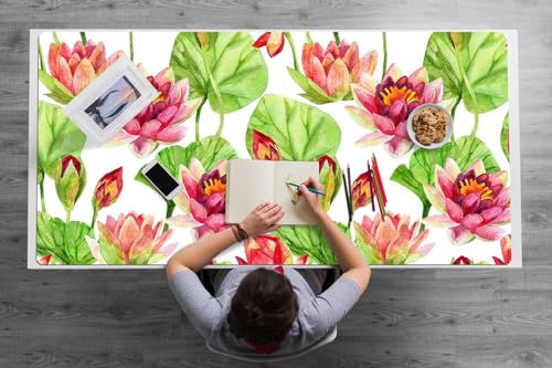 Sous-main de bureau en vinyle PVC haute qualité aux bords arrondis de 120x60 cm