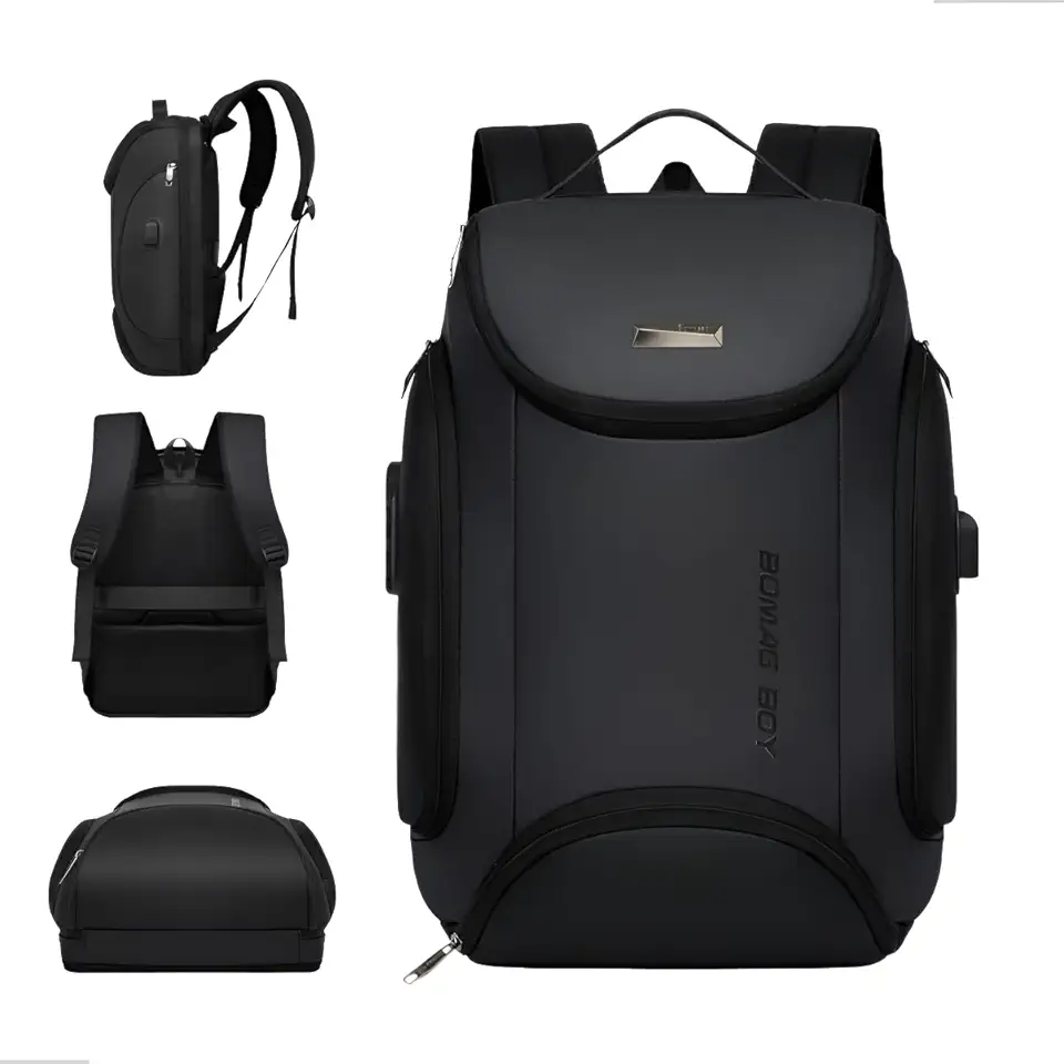 Mochila Antifurto Masculina Impermeável com Cadeado USB Reforçada para Notebook 15" – Ótima para Quem Anda de Moto ou Toma Chuva, Resistente, Elegante, Design Moderno para Trabalho, Viagem, 40L