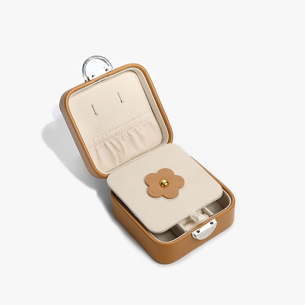 pudełko na biżuterię Biżuteria Pudełko Damska Mała Biżuteria Schowek z Lock Travel Jewelry Case Odpowiedni do bransoletki Bransoletka Najlepszy prezent (Color : A)