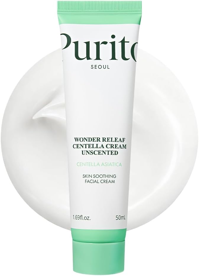 PURITO Centella Unscented Cream, Korean Centella, for All Skin Types, Soothing, Facial Cream for face, K-Beauty, Korean Skin Care, 50ml 1.7 fl.oz