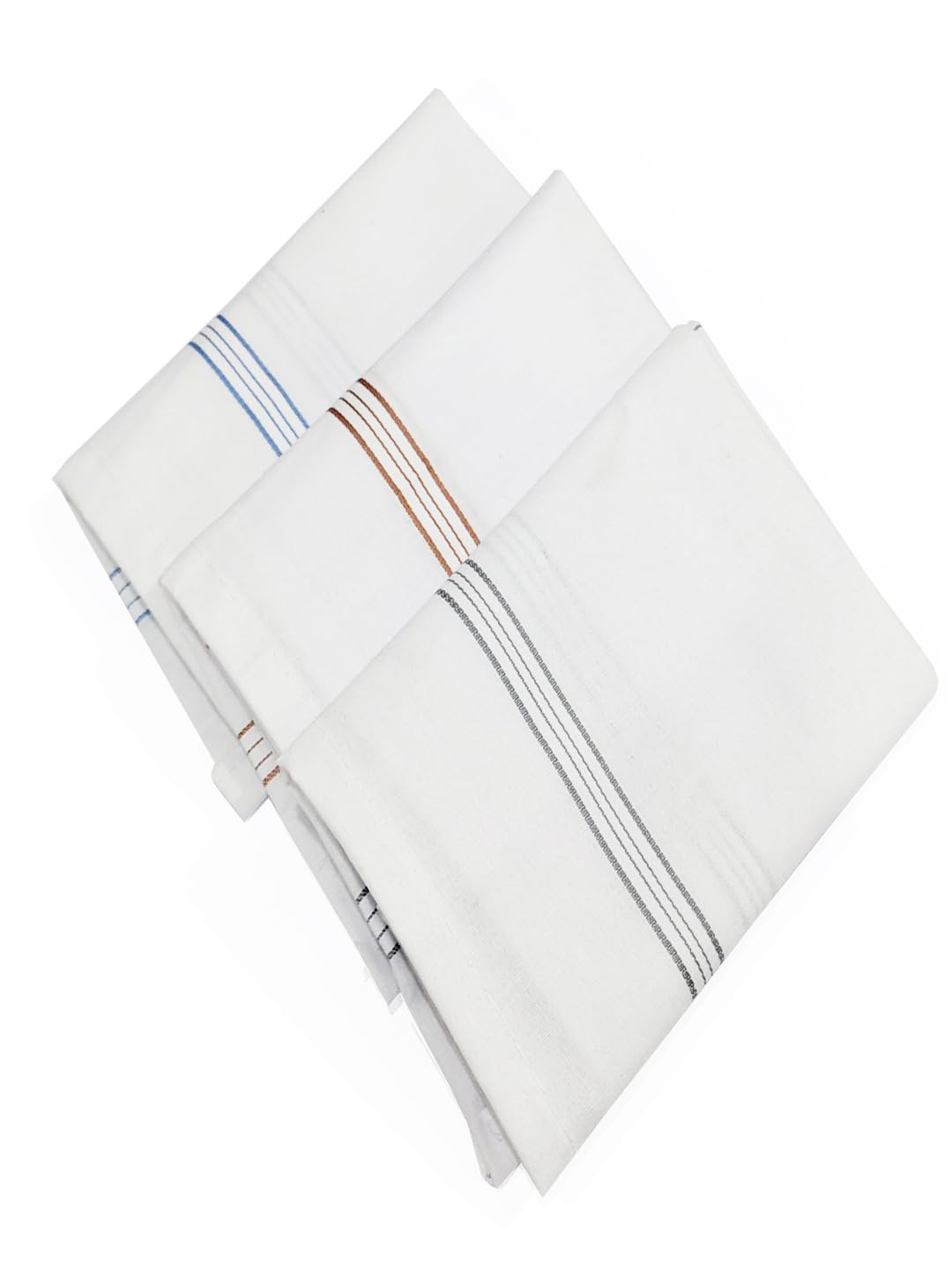 styfun Men's Premium 100% Pure Cotton Handkerchief White Base Colored Border Hanky-picture-6