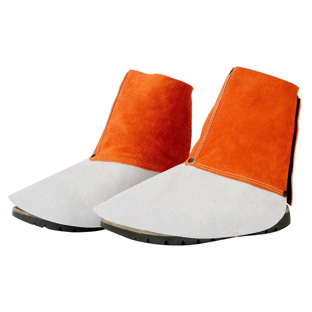 Teuypty Leather Welding Spats Welding Gaiters Welding Boot Covers Welding Gaiters Spark Protection Welder's Foot Protection