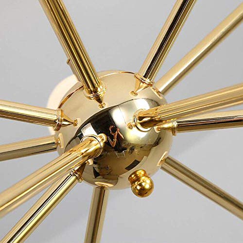 Lámpara de techo industrial vintage con 6 luces doradas Sputnik 5