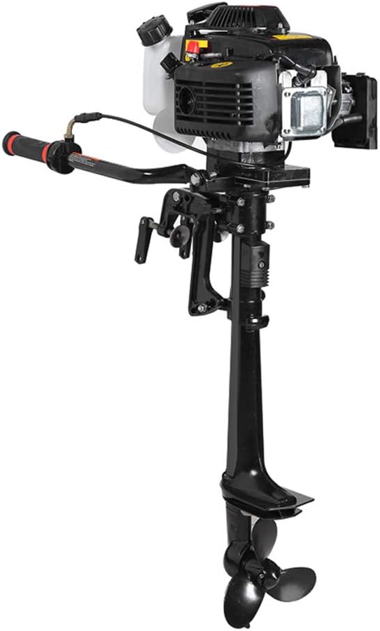 Enshey Boat Motor Engine, 4 Stroke 3.6 HP Outboard Motor Water Cooling 55CC Boat Engine with Air Cooling System, Shipped from US, 3-5 Days