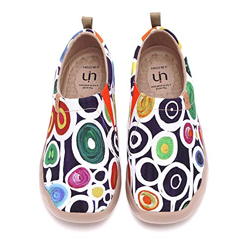 Image of UIN Women's Artistic Slip-On Shoes Vibrant Floral Casual Loafers Lightweight Comfortable Travel Footwear