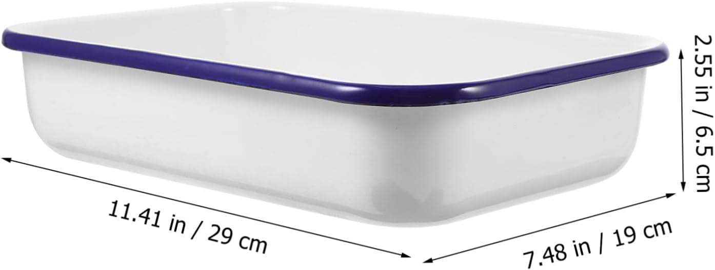1pc Food Grade Enamel Baking Tray Nonstick Multifunctional Storage Pan for Kitchen for Baking Fruits Bread and More Easy to Clean Minor Flaws