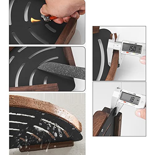 Almacenamiento de ducha de esquina estante de baño de madera de 2 capas 5