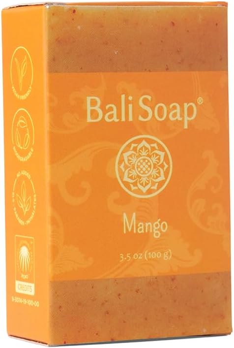 Bali Soap Barra de sabonete natural de manga, pacote com 3
