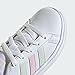 adidas Grand Court Lifestyle Tennis Lace-Up Shoes (Little Kid) Sneaker, White/Crystal Jade/Clear Pink, 13 US Unisex