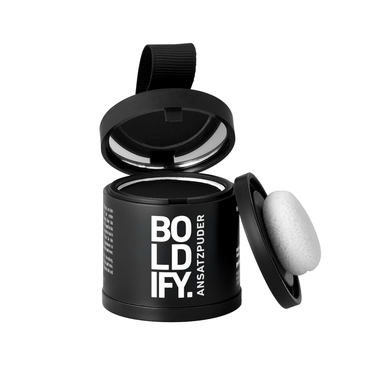 BOLDIFY Ansatzpuder ﻿Großpackung - Haar Concealer zur Haarverdichtung für Frauen und Männer, Grauabdeckung für 24h, wasserfestes Haar Make-up zum Ansatz kaschieren (Schwarz)