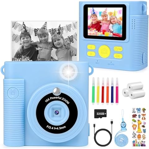 Dhapy Kids Instant Print Camera with Accessories Cover