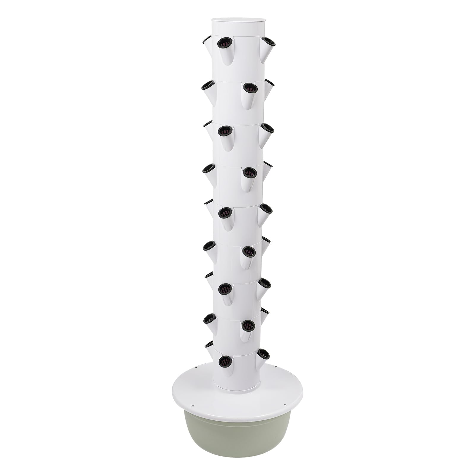 9 livelli a 36 fori idroponica torre di coltivazione, in plastica di alta qualità in bianco e verde, per balconi giardini interni verticali